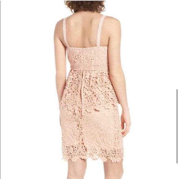 J.O.A Los Angeles Ruffle Lace Body con Blush color Dress. Size Small. - Picture 2 of 13